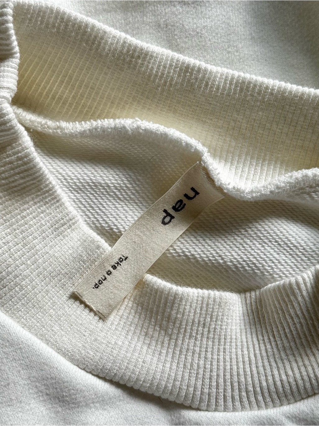 Nap Loungewear Terry Cropped Boxy Drawstring Hem Mock Neck Sweatshirt, White M — image 6 of 7